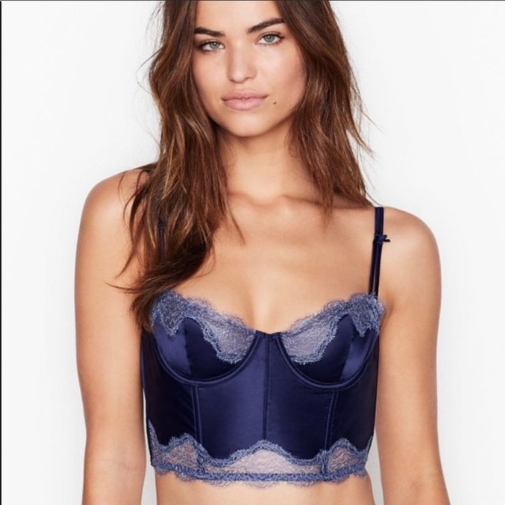 Victoria's Secret Satin Lace Balconet Bra 32DD